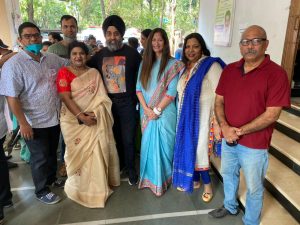 Picture of Swikriti Sharma the president of women's wing with other members.